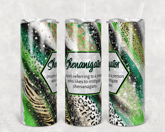 20 oz Skinny Tumbler Sublimation Template Agate Milky Way Sassy Shenanigator Safari Animal Print Straight and Warped Design