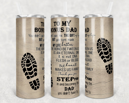 20 oz Skinny Tumbler Bonus Dad Quote Sublimation Design Fathers Day