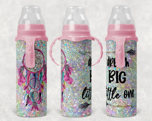 Baby Bottle Sublimation Holographic Dream Catcher Dream Big Little One Design