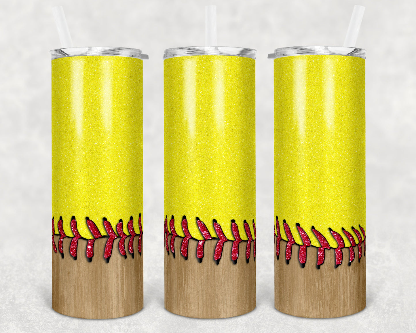 20 oz Skinny Tumbler Softball Laces Sublimation Design Template Design Print Transfer