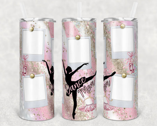 20 oz Skinny Tumbler Milky way 5 Photo Dance Picture Polaroid Dancing Dance Mom Sublimation Design