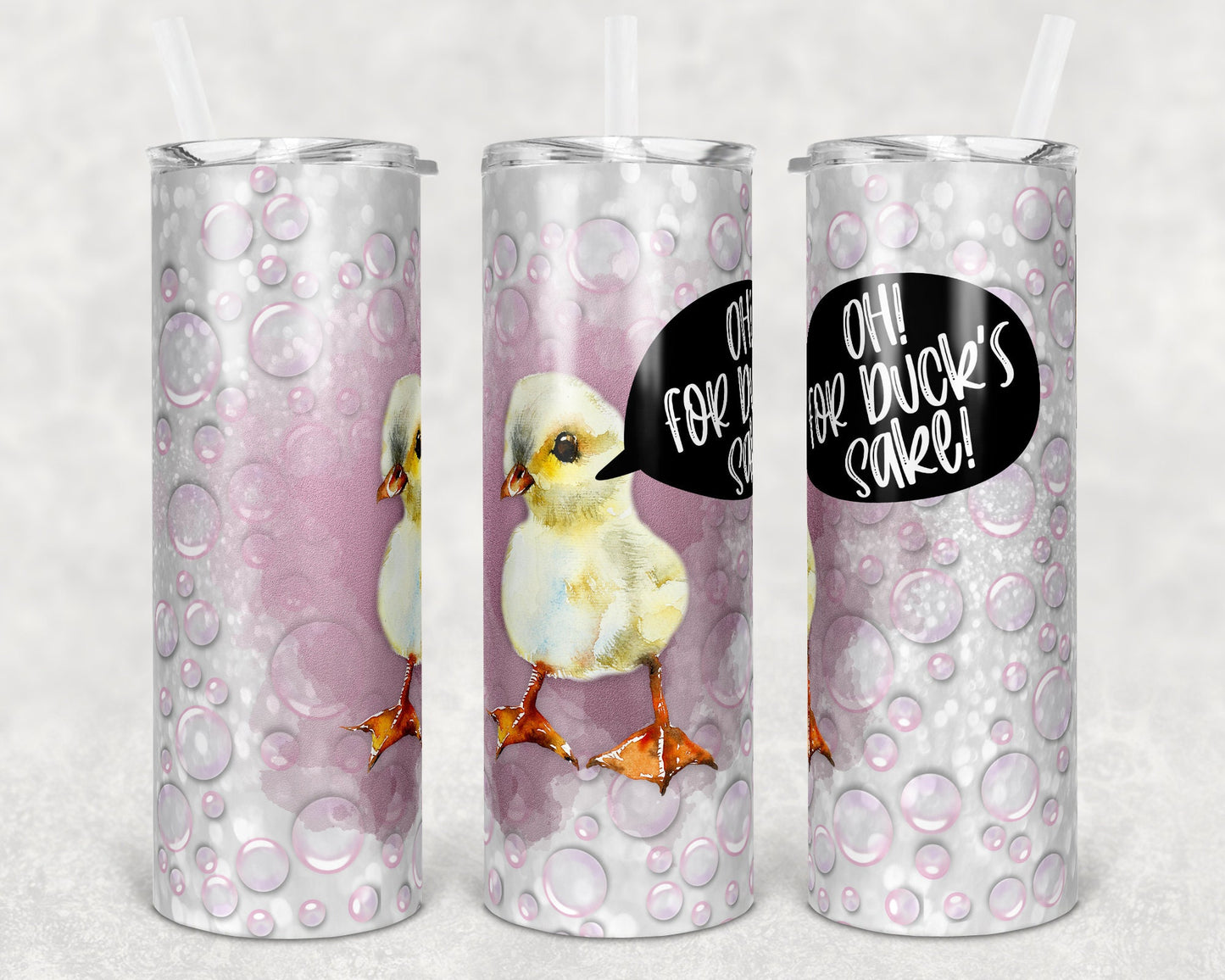 20 oz Skinny Tumbler Sublimation Design Template For Ducks Sake Cute Duck Ducky Design tumblers