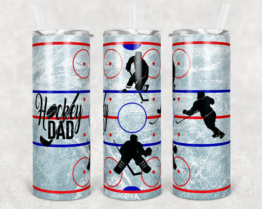 20 oz Skinny Tumbler Hockey Dad Rink Hockey Players Sublimation Design Print Transfer