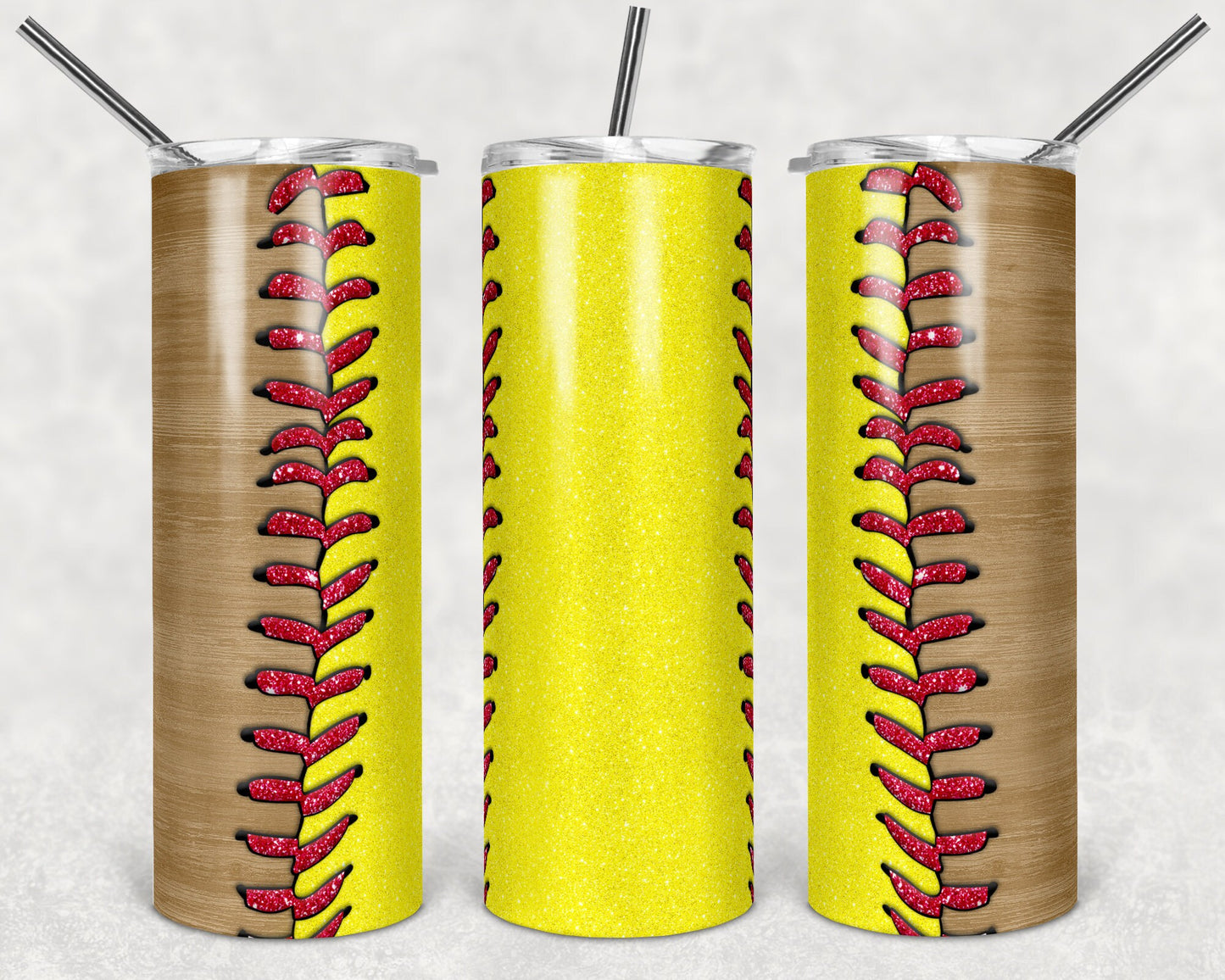 20 oz Skinny Tumbler Softball Laces Sublimation Design Template Design Print Transfer