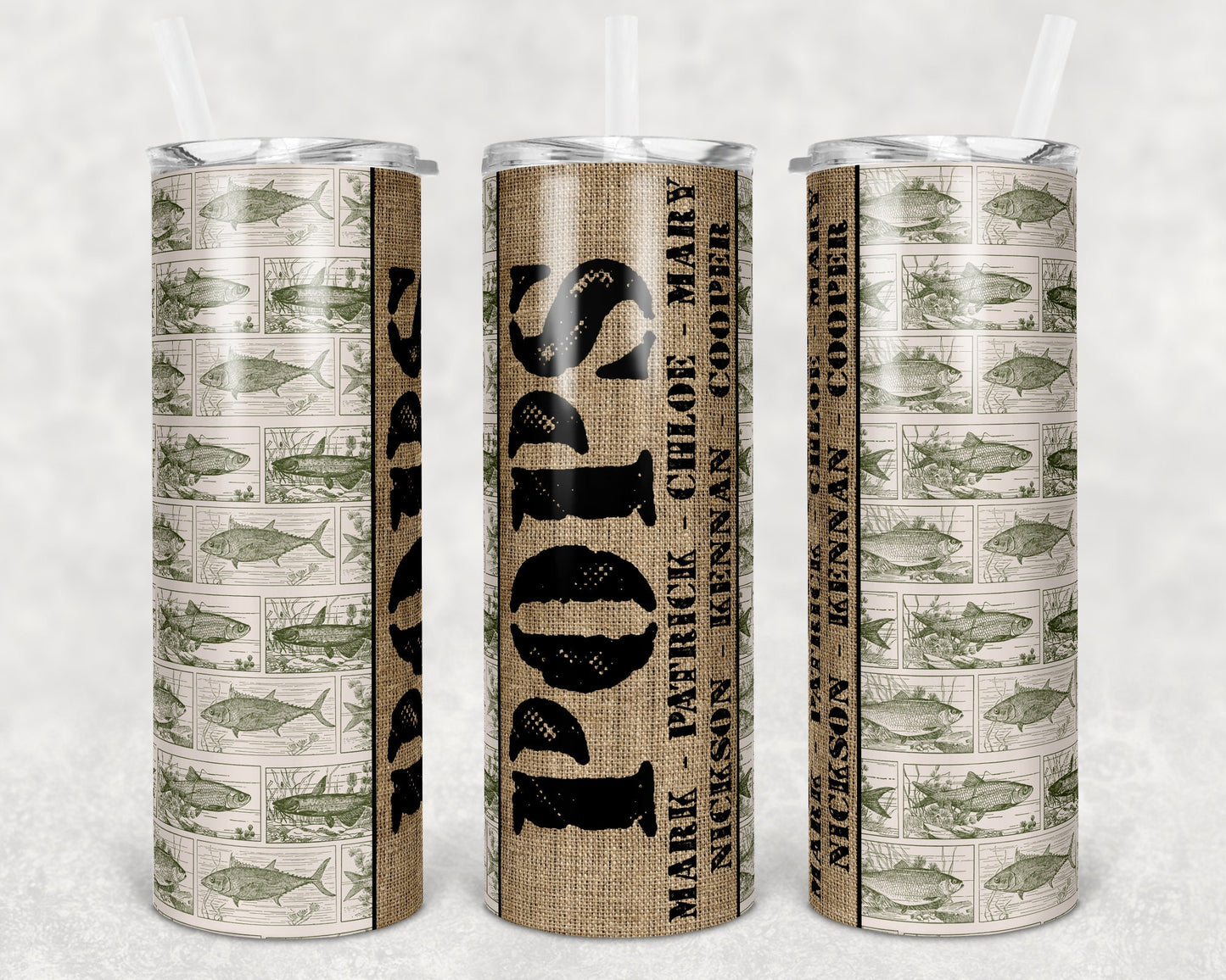 20 oz Skinny Tumbler Blank Dad Fishing Vintage Sublimation Design Print Transfer