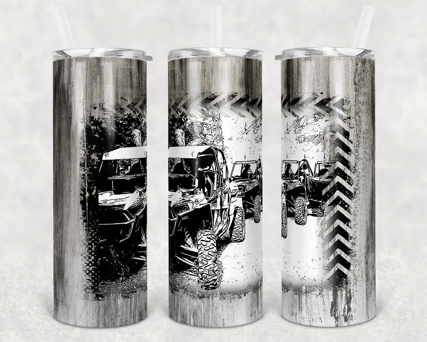 20 oz Skinny Tumbler Sublimation Design Template Off Road Pencil Design