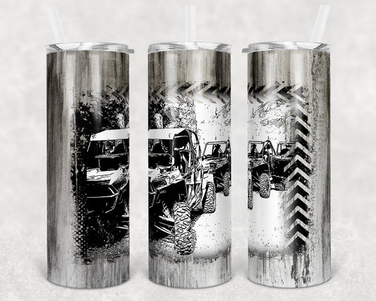 20 oz Skinny Tumbler Sublimation Design Template Off Road Pencil Design