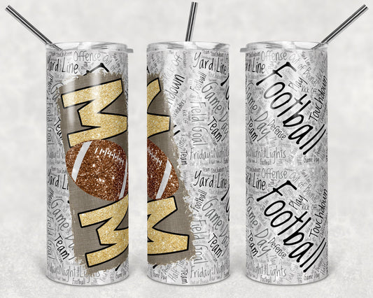 20 oz Skinny Tumbler Football Mom Sublimation Design Template Design