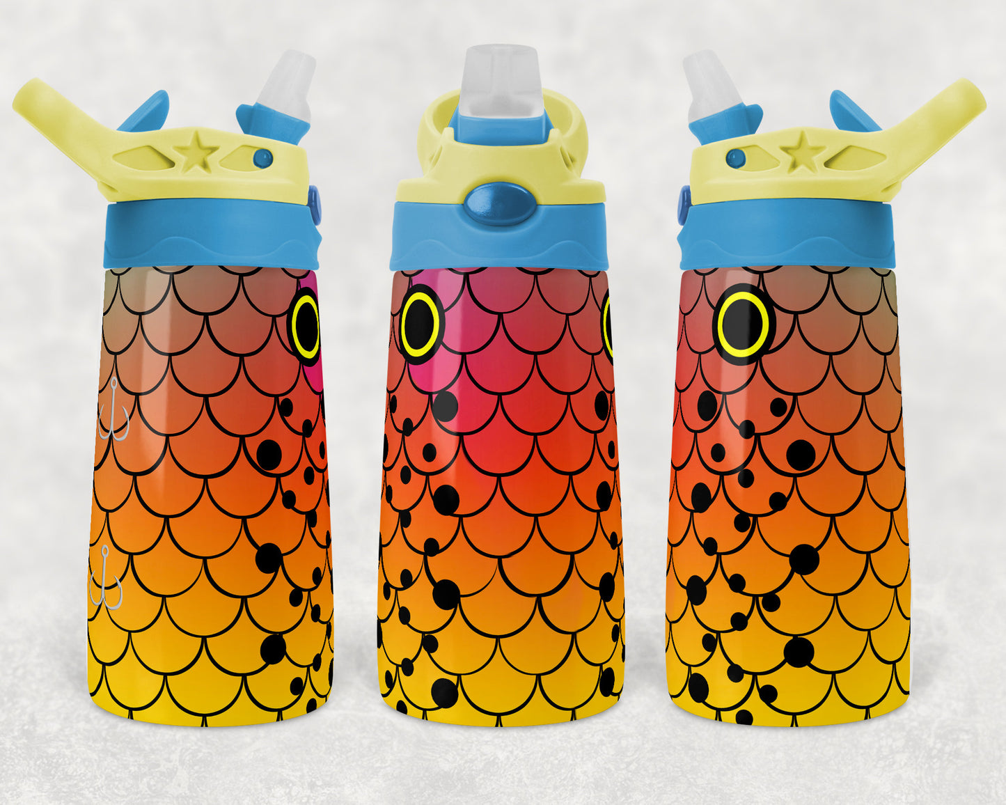 Kids water bottles Sublimation Design Template Lure Fishing Straight Warp Design