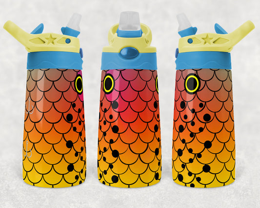 Kids water bottles Sublimation Design Template Lure Fishing Straight Warp Design