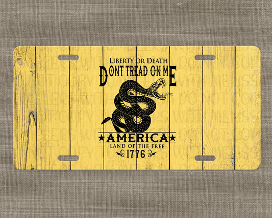 Sublimation License Plate Don't Tread on Me Yellow design 12 x 6 Sized design Sublimation Design