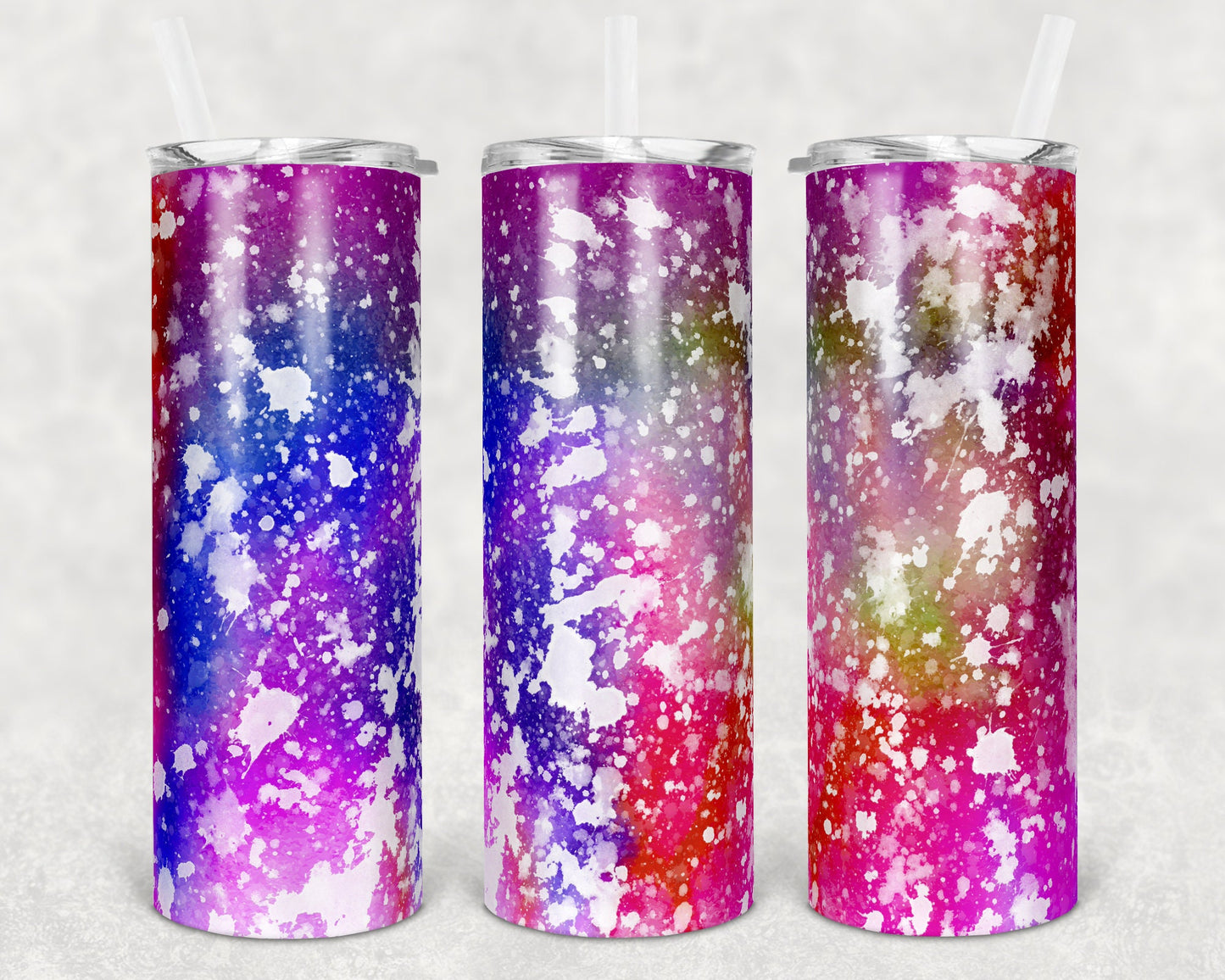 20 oz Skinny Tumbler Sublimation Design Template Glitter Bright Power Wash Straight Warped Design