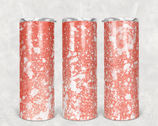 20 oz Skinny Tumbler Sublimation Design Template Glitter Coral Power Wash Straight Warped Design