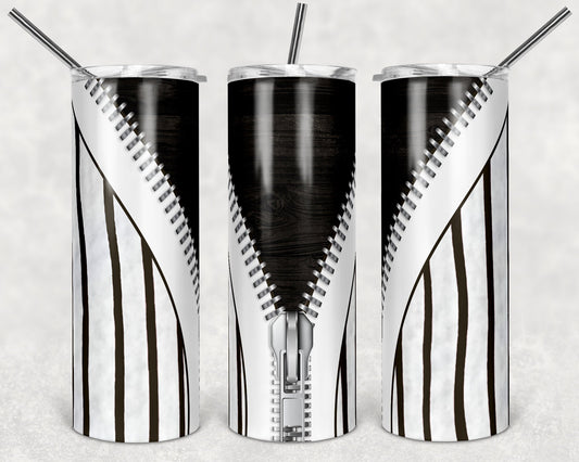 20 oz Skinny Tumbler Brown Jersey Zipper Sublimation Design Template Design Print Transfer