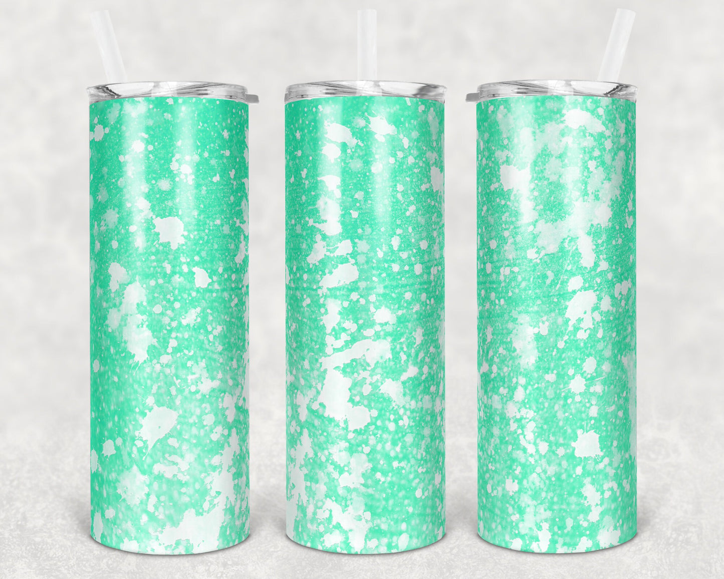 20 oz Skinny Tumbler Sublimation Design Template Glitter Mint Power Wash Straight Warped Design