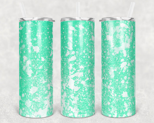 20 oz Skinny Tumbler Sublimation Design Template Glitter Mint Power Wash Straight Warped Design