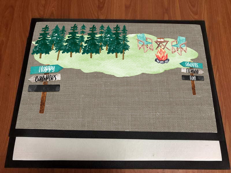 Door Mat Happy Camper Camping design Personalize by Adding your own People and camper Sublimation Design