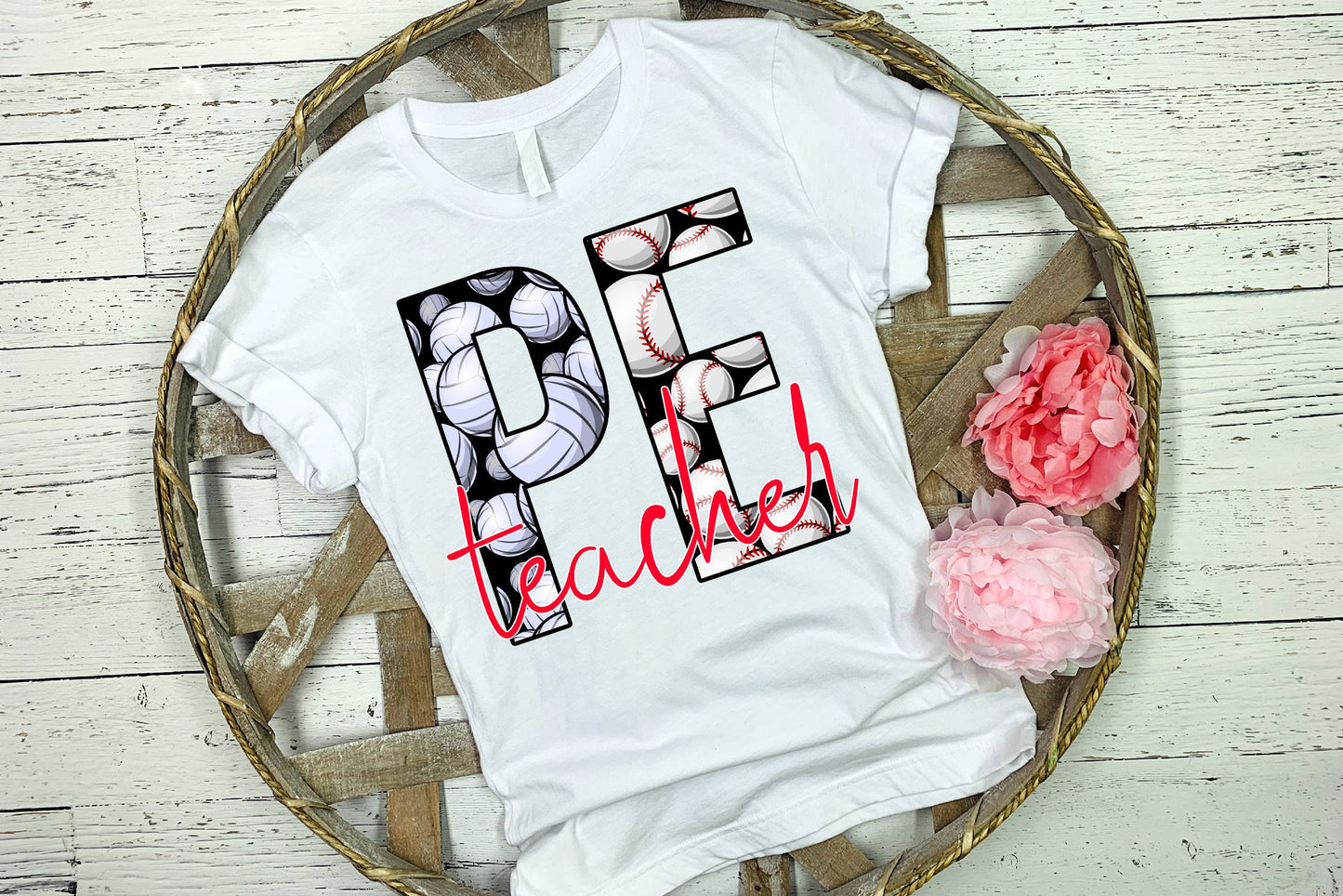 32 oz canteen and Shirt PE Teacher Tumbler Teacher Life Sublimation Design physical education design