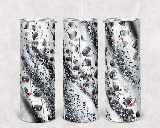 20 oz Skinny Tumbler Sublimation Template Milky Way Glitter Spo Soccer Straight Warped Design