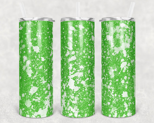 20 oz Skinny Tumbler Sublimation Design Template Glitter Lime Power Wash Straight Warped Design