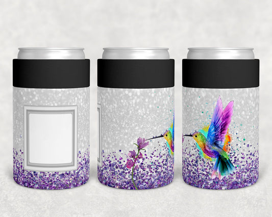 Sublimation Regular Can Koozie Design Hummingbird with Picture Space Sublimation Design