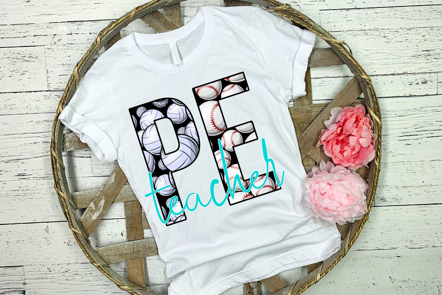 32 oz canteen and Shirt PE Teacher Tumbler Teacher Life Sublimation Design physical education design