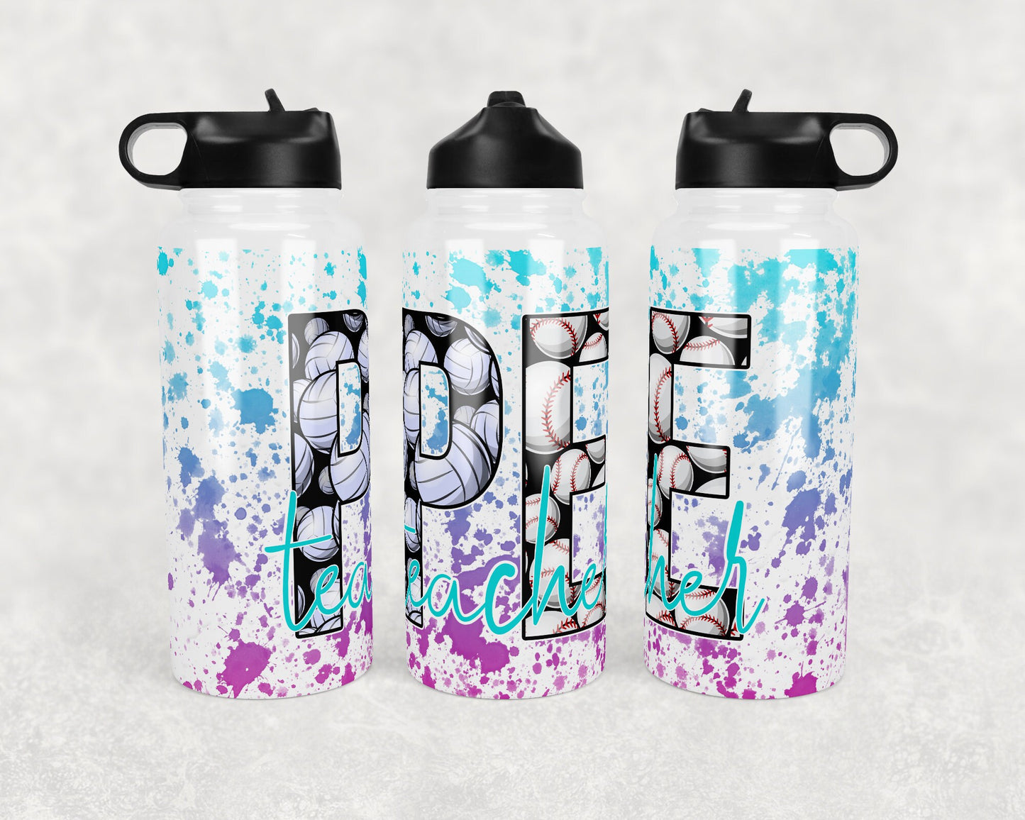 32 oz canteen and Shirt PE Teacher Tumbler Teacher Life Sublimation Design physical education design