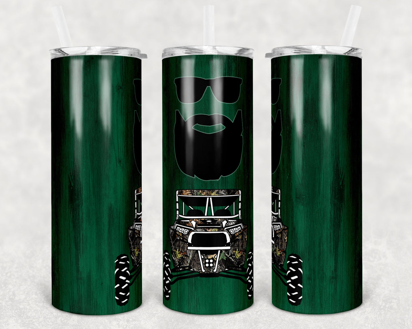 20 oz Skinny Tumbler Sublimation Design 4x4 Man Off road Life Template 5 color Faux Wood Camo Straight Design