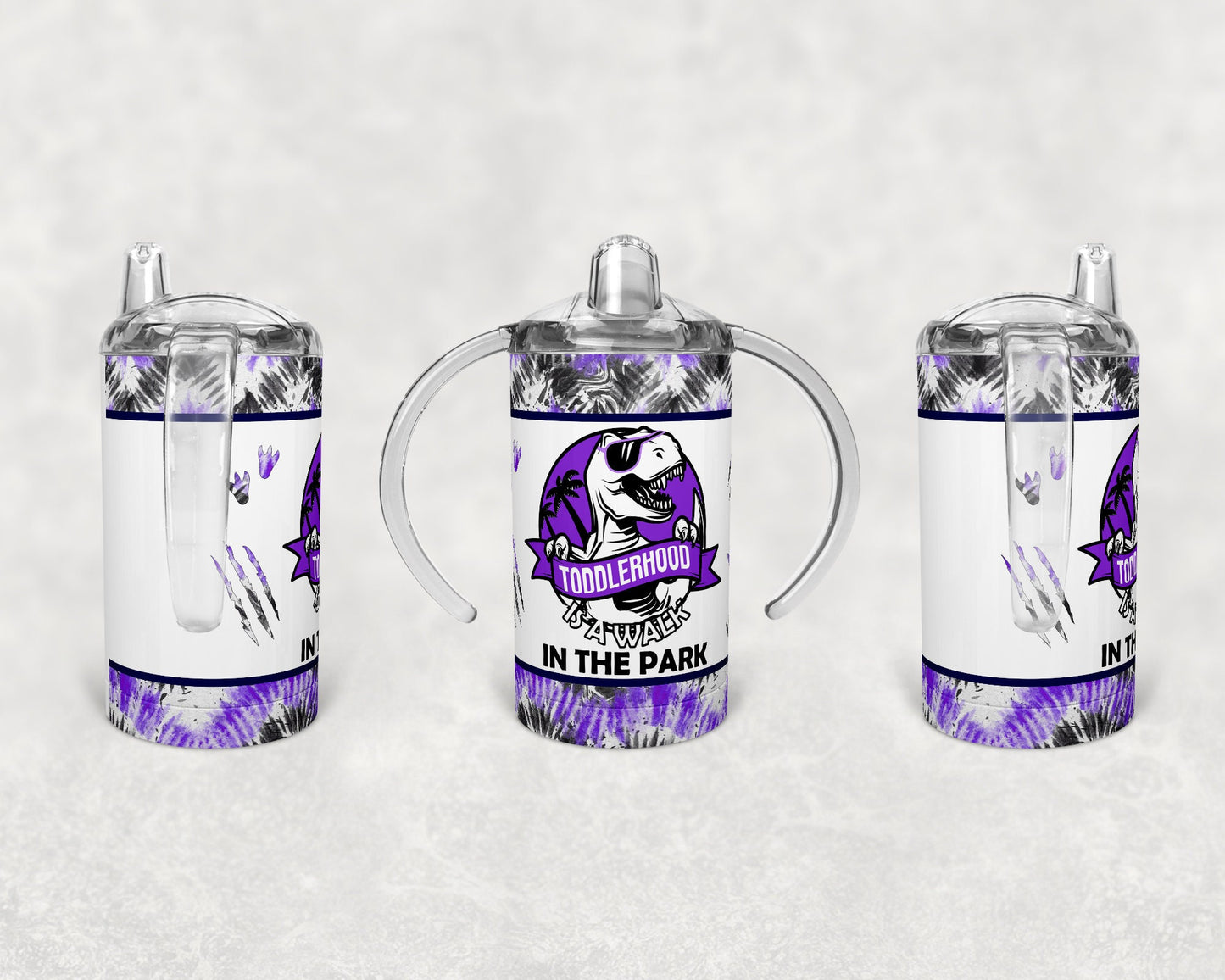 Straight Sippy Cup Sublimation Babyhood Toddlerhood 2 files Purple Tiedye Walk in the Park Design