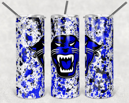 20 oz Skinny Tumbler Sublimation Design Template Panthers Power Wash Add School Logo Straight Warped Design