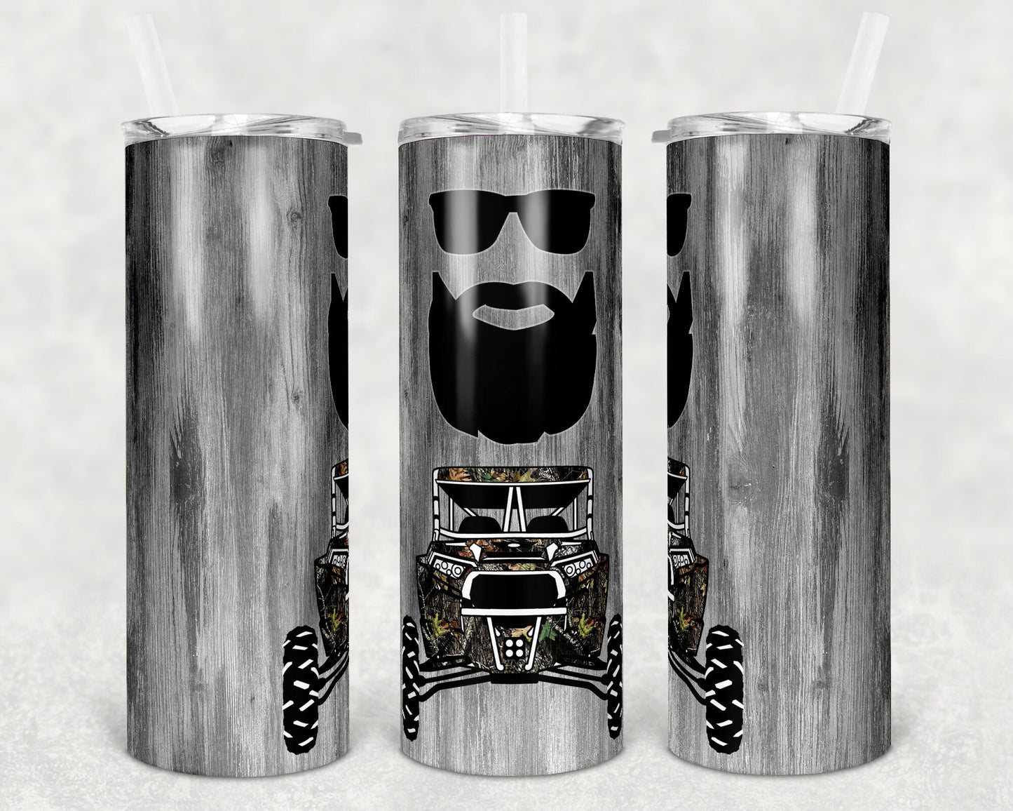 20 oz Skinny Tumbler Sublimation Design 4x4 Man Off road Life Template 5 color Faux Wood Camo Straight Design