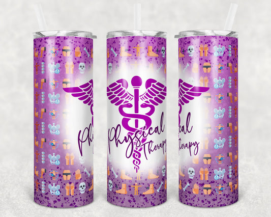 20 oz Skinny Tumbler Sublimation Design Template Physical Therapy Therapist Inst tumblers