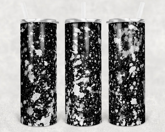 20 oz Skinny Tumbler Sublimation Design Template Black White Power Wash Straight Warped Design