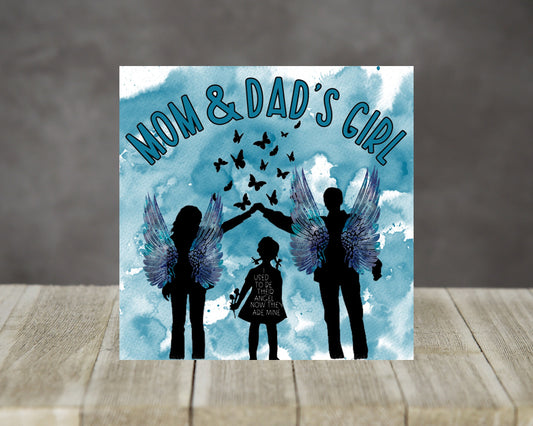 Merry Christmas Sublimation Design for Pillow or sign I was their Angel Now they're mine Mom Dads Girl