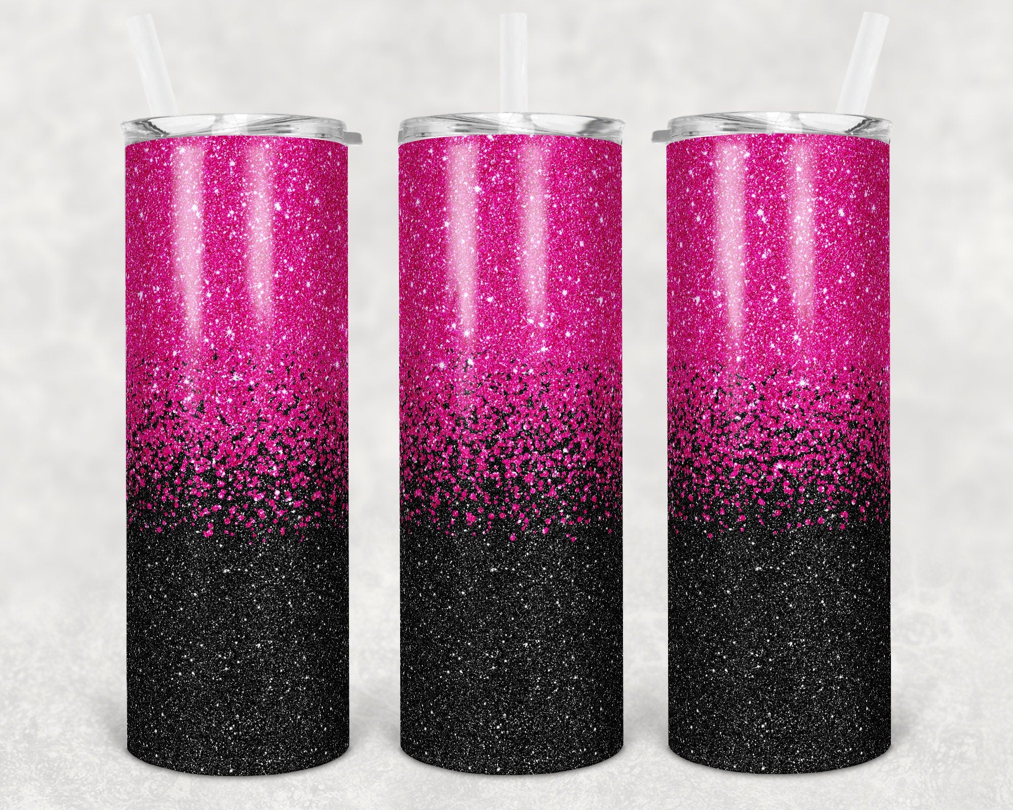 20 oz Skinny Tumbler Sublimation Design Template Glitter Confetti Hot ...