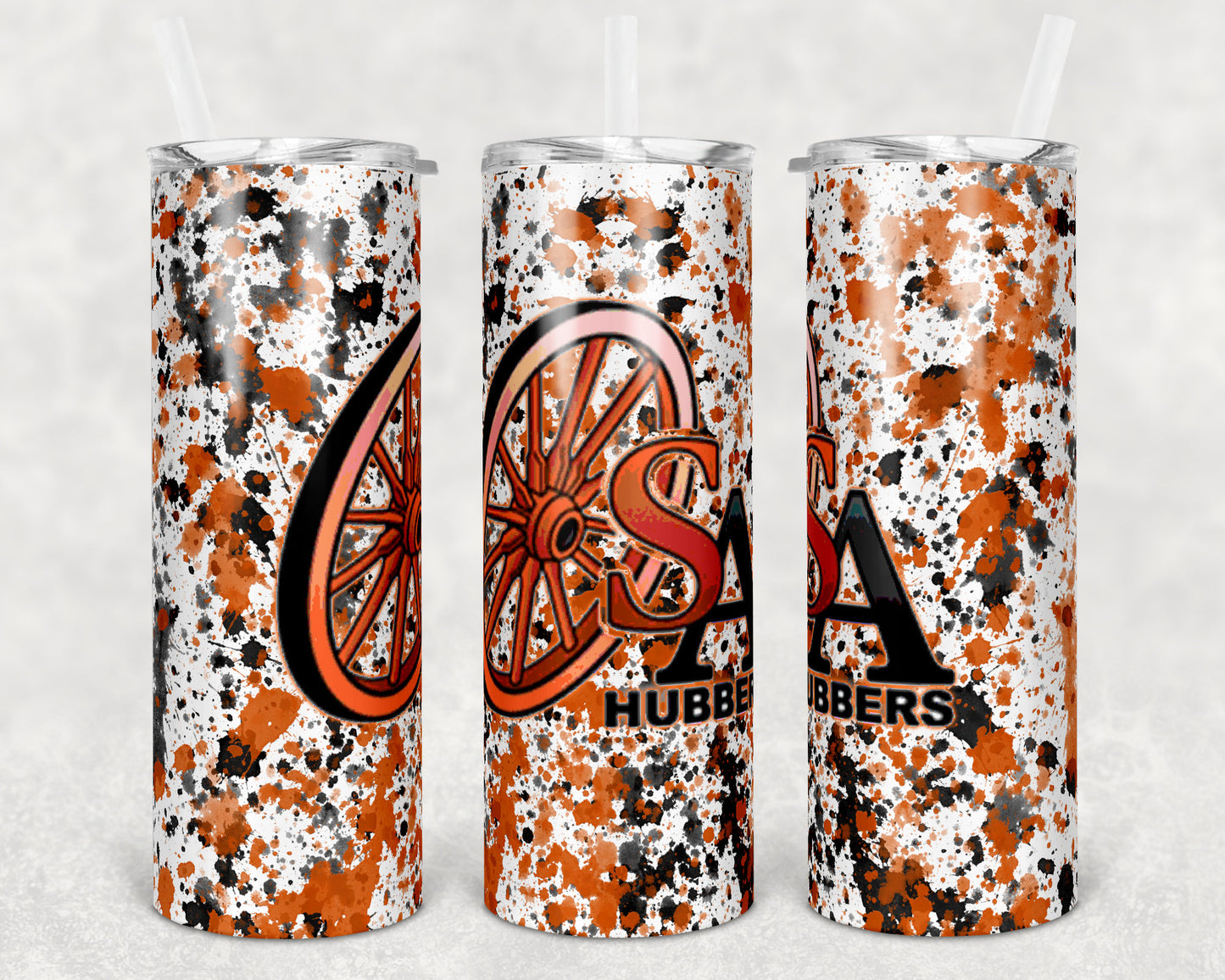 20 oz Skinny Tumbler Sublimation Design Template Hubbers Power Wash School Logo Straight Warped Design