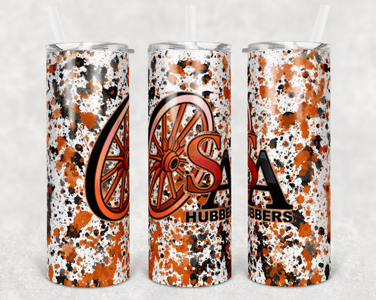 20 oz Skinny Tumbler Sublimation Design Template Hubbers Power Wash School Logo Straight Warped Design