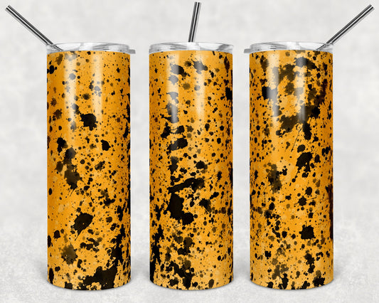 20 oz Skinny Tumbler Sublimation Design Template Gold Black Power Wash Add School Logo Straight Warped Design