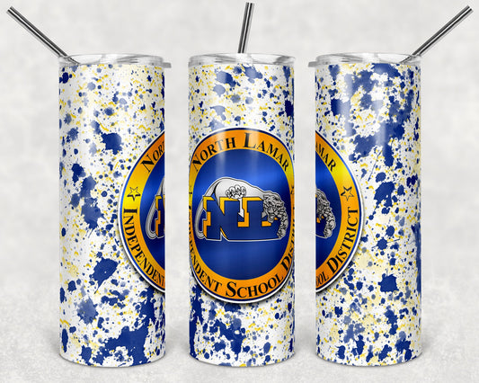 20 oz Skinny Tumbler Sublimation Design Template Lamar 1 Power Wash Add School Logo Straight Warped Design