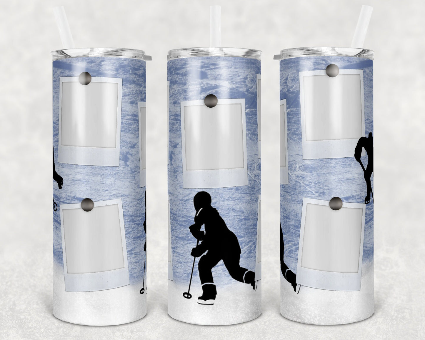 20 oz Skinny Tumbler Ringlette Picture Polaroid Sublimation Design Print Transfer