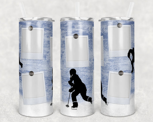 20 oz Skinny Tumbler Ringlette Picture Polaroid Sublimation Design Print Transfer