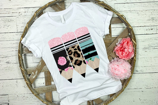 Shirt or Waterslide Design Pencil 3 pencils Sublimation Design shi, mugs Teacher Life Sublimation Design