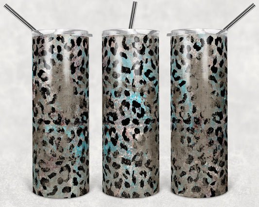 20 oz Skinny Tumbler Leopard Burlap Grunge Teal Marble Sublimation Design tumblers