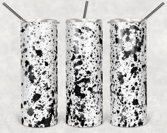 20 oz Skinny Tumbler Sublimation Design Template White Black Power Wash Add School Logo Straight Design