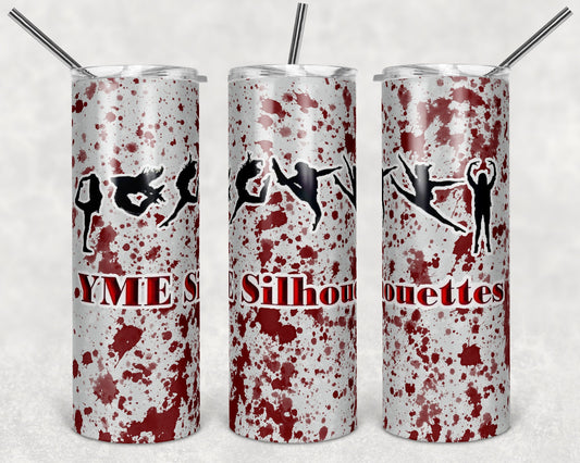 20 oz Skinny Tumbler Sublimation Design Template Dance Power Wash Add School Logo Straight Warped Design