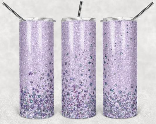 20 oz Skinny Tumbler Sublimation Design Template Glitter Snowflake Winter Overlay Design