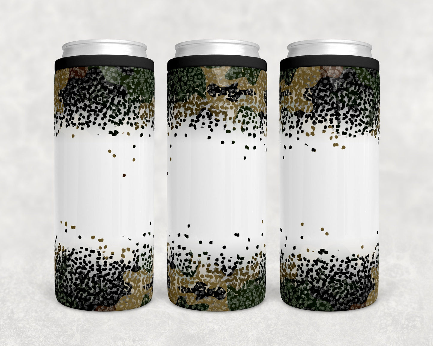 20 oz Skinny Tumbler Sublimation Design Template Camo Confetti Camoflauge Design Skinny Can Cooler