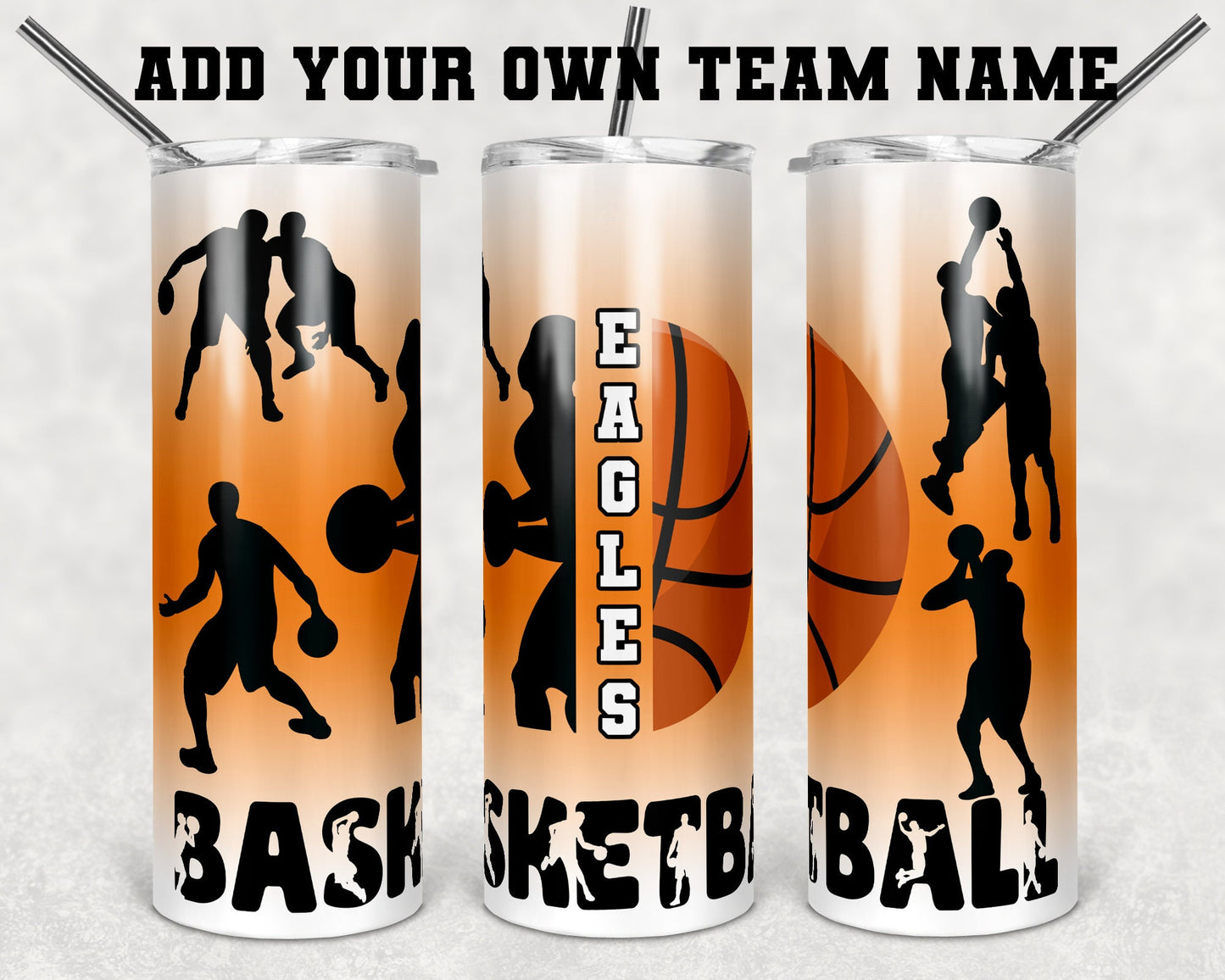 20 oz Skinny Tumbler Basketball Team Sublimation Design Template Design Print Transfer