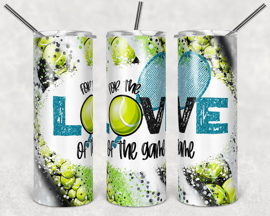 20 oz Skinny Tumbler Sublimation Template Milky Way Glitter Spo Tennis Straight Love of the Game Design tumblers