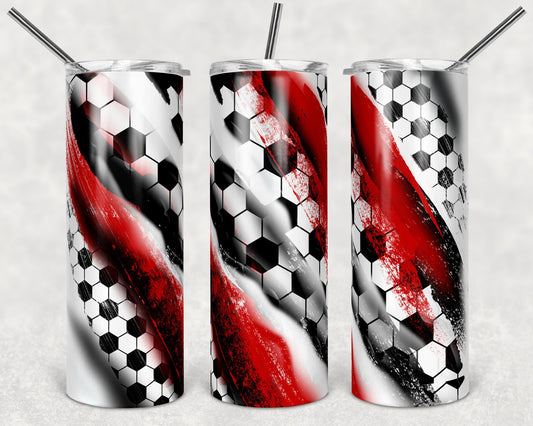 20 oz Skinny Tumbler Sublimation Template Milky Way Solid Red Black Spo Soccer Straight Warped Design tumblers